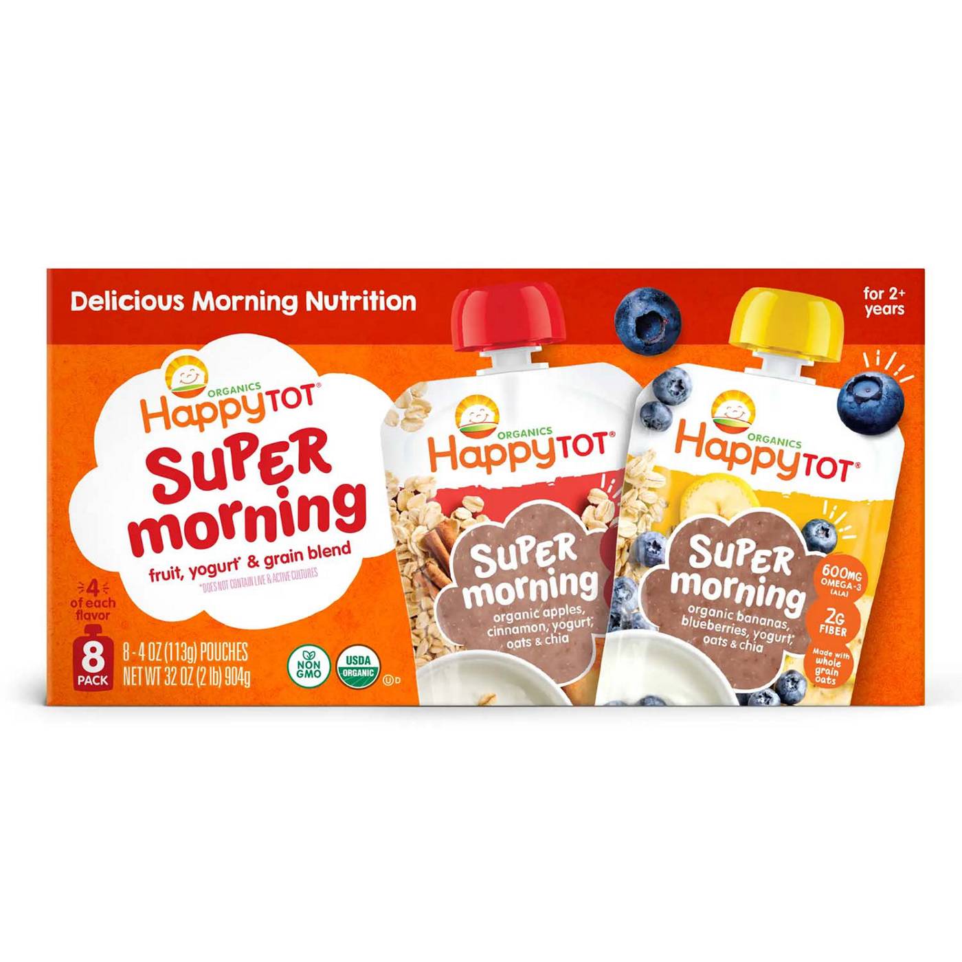 Happy Tot Organic Super Morning Pouch Variety Pack - Fruit Yogurt & Grain Blend; image 4 of 5