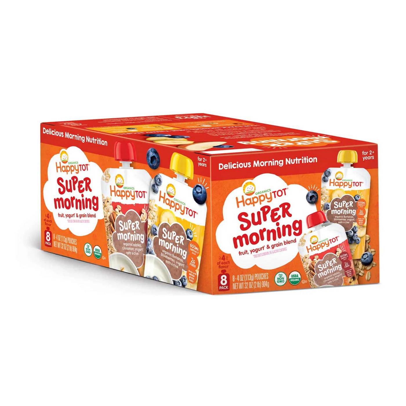 Happy Tot Organic Super Morning Pouch Variety Pack - Fruit Yogurt & Grain Blend; image 5 of 5