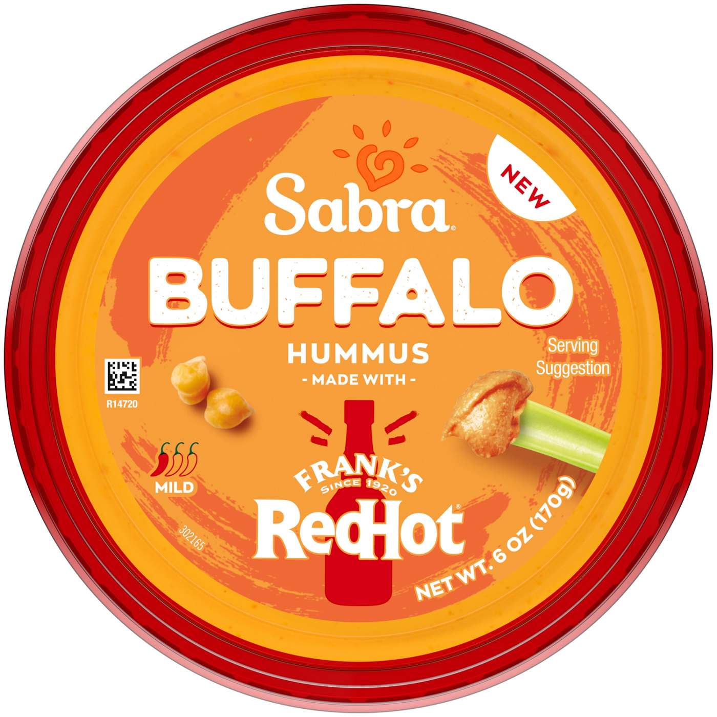 Sabra Frank's RedHot Buffalo Hummus; image 1 of 3