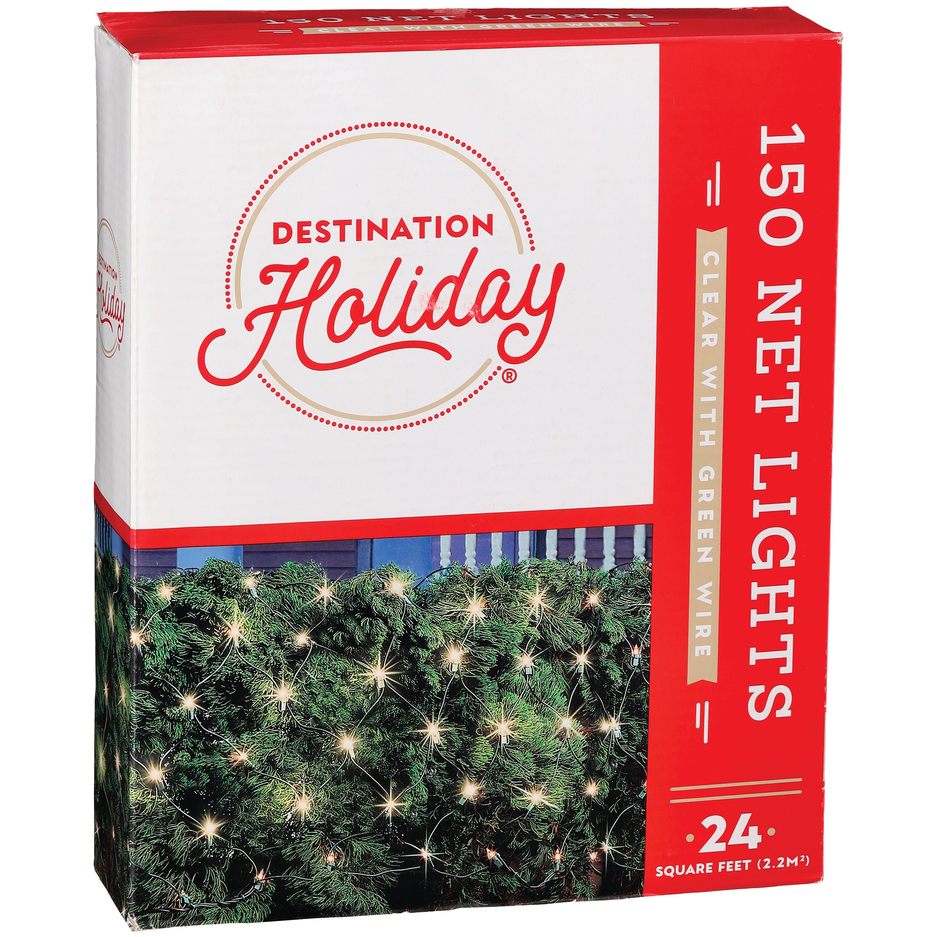 Destination Holiday Net Clear Christmas Lights Green Wire Shop