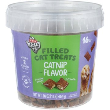 H-E-B Texas Pets Cat Treats - Catnip Filled, 16 oz