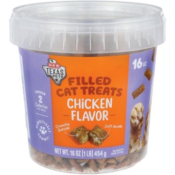 H-E-B Texas Pets Cat Treats - Chicken Filled, 16 oz