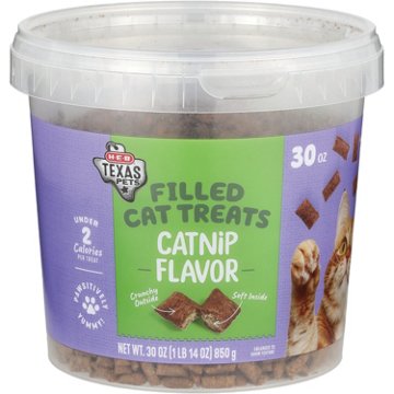 H-E-B Texas Pets Cat Treats - Catnip Filled, 30 oz