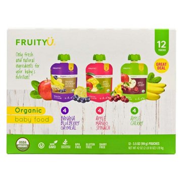 FruityU Organic Baby Food Pouches - Variety Pack