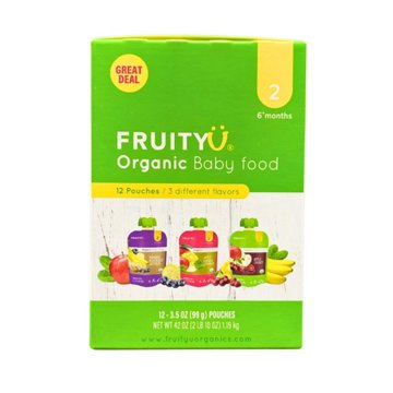 FruityU Organic Baby Food Pouches - Variety Pack