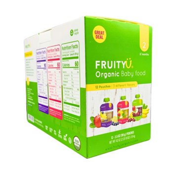 FruityU Organic Baby Food Pouches - Variety Pack