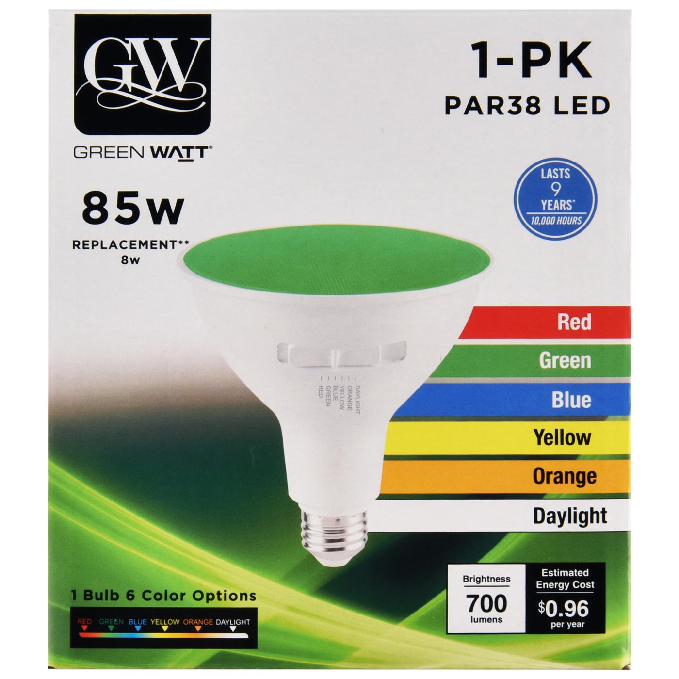 Green Watt PAR38 85-Watt LED Color Changing Light Bulb; image 4 of 4