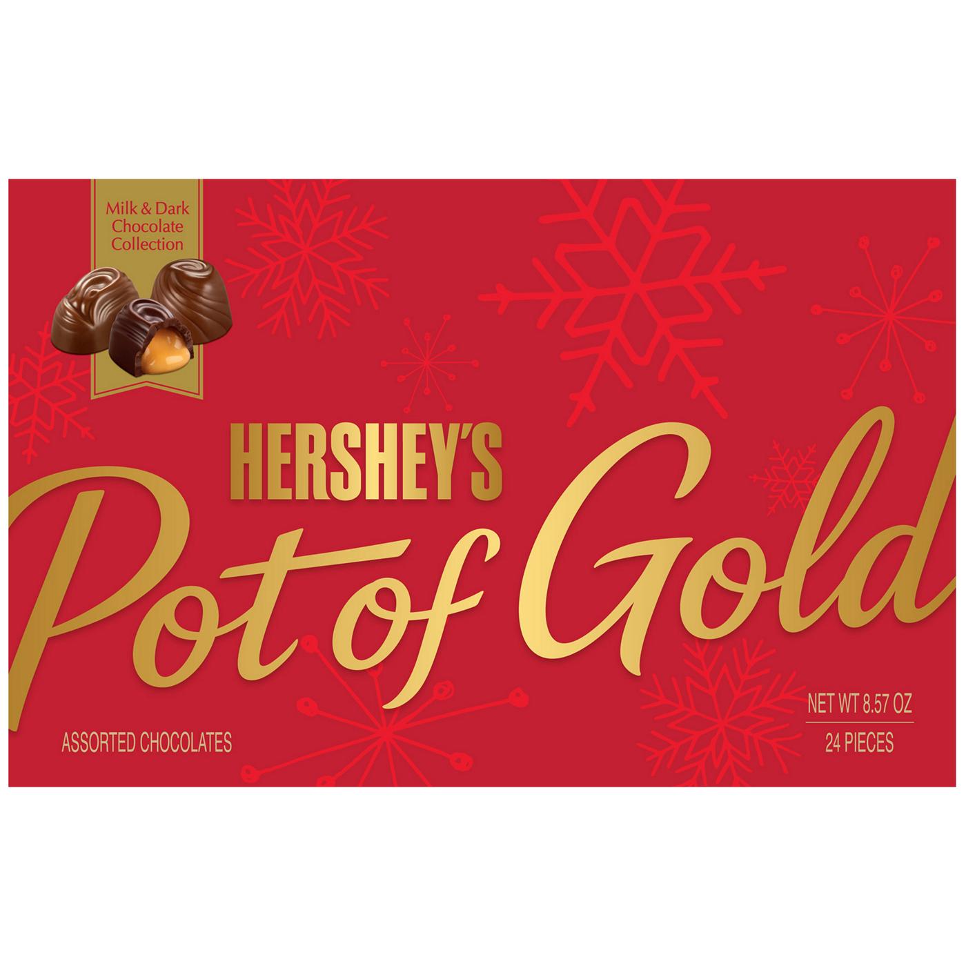 Hershey's Pot of Gold Assorted Milk & Dark Chocolate Christmas Gift Box, 24 pc; image 1 of 2