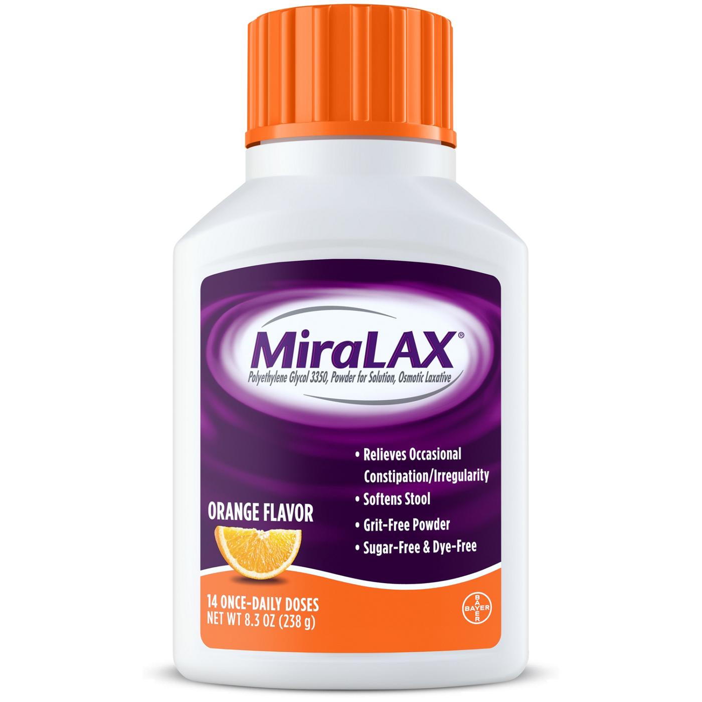 MiraLAX 14 Once-Daily Doses - Orange; image 1 of 2