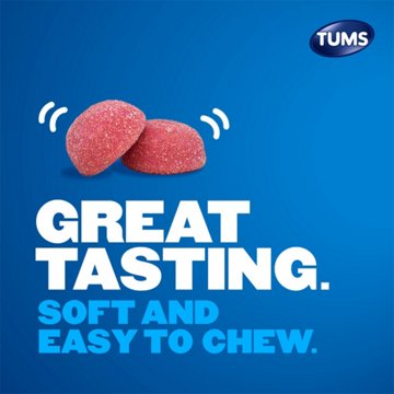 Tums Gummy Bites Dietary Supplement for Occasional Heartburn Relief, Upset Stomach and Acid Indigestion, Assorted Fruit Flavors