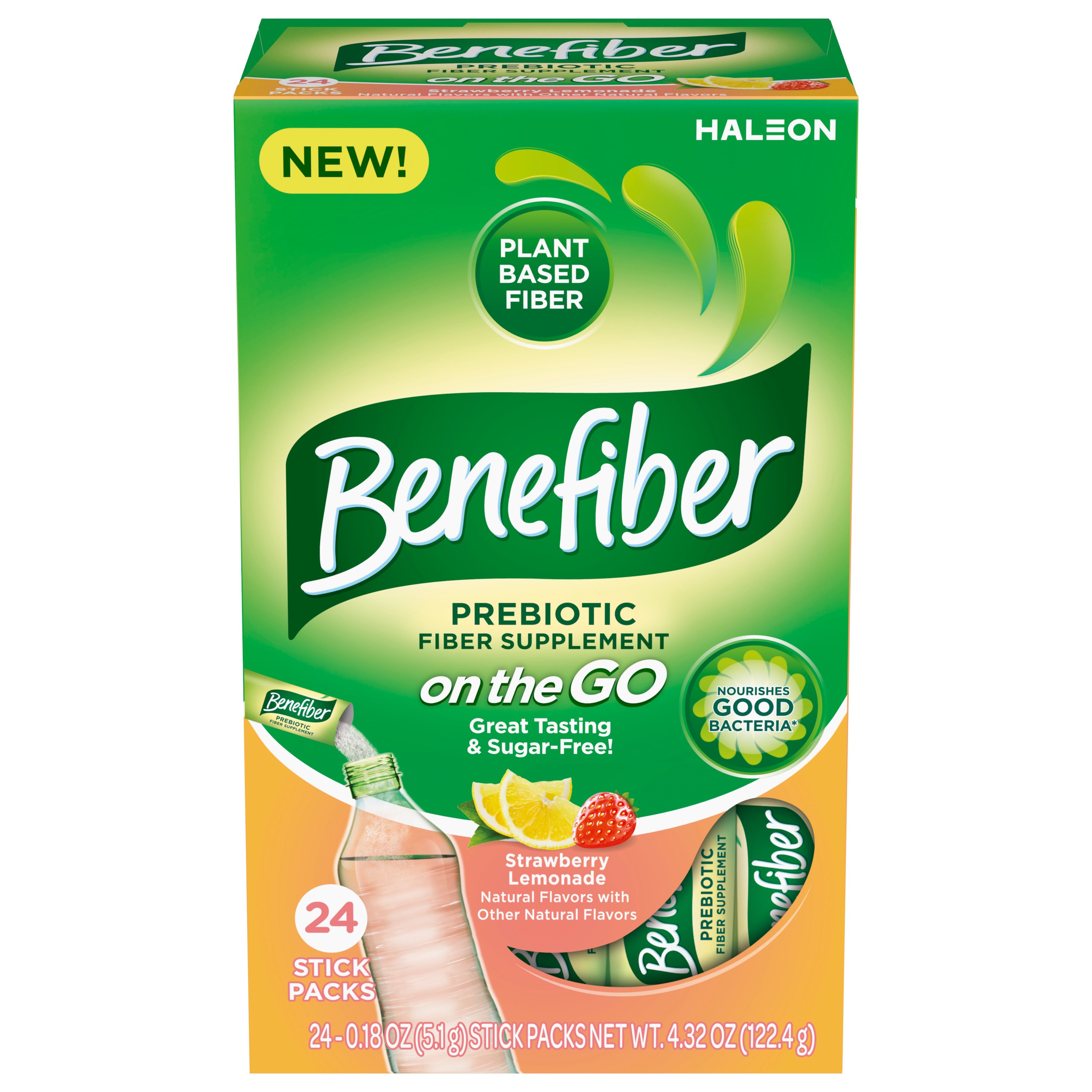 Benefiber Prebiotic Fiber Supplement On The Go Packets - Strawberry ...