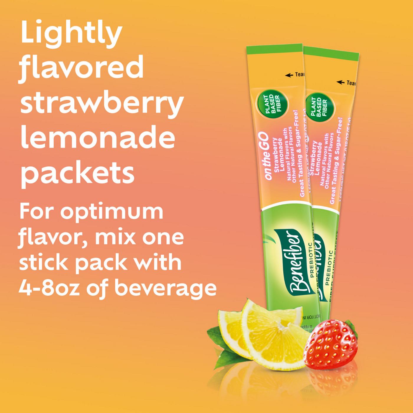 Benefiber Prebiotic Fiber Supplement On The Go Packets - Strawberry Lemonade; image 7 of 7