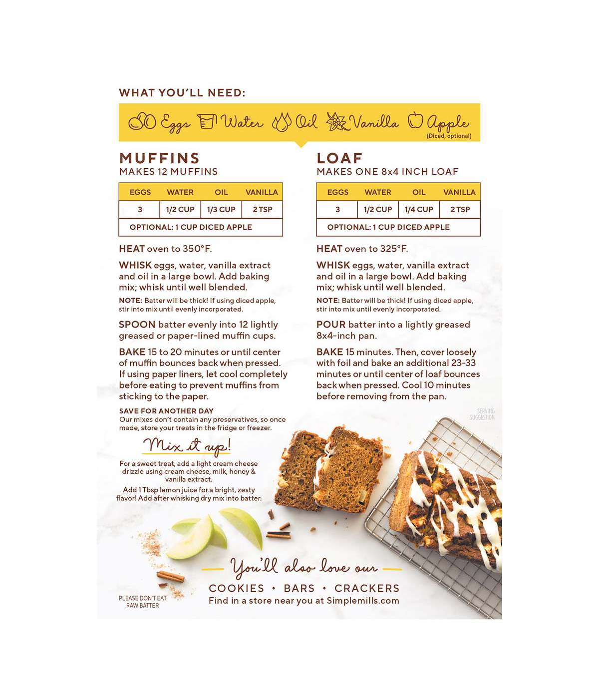 Simple Mills Apple Cinnamon Muffin & Bread Almond Flour Baking Mix; image 2 of 2