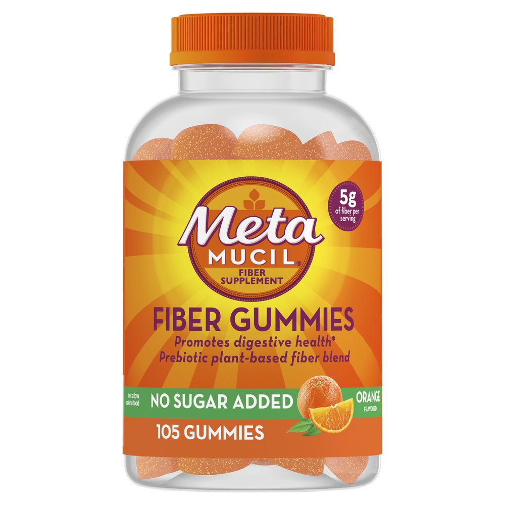 Metamucil No Sugar Added Fiber Gummies - Orange - Shop Digestion ...