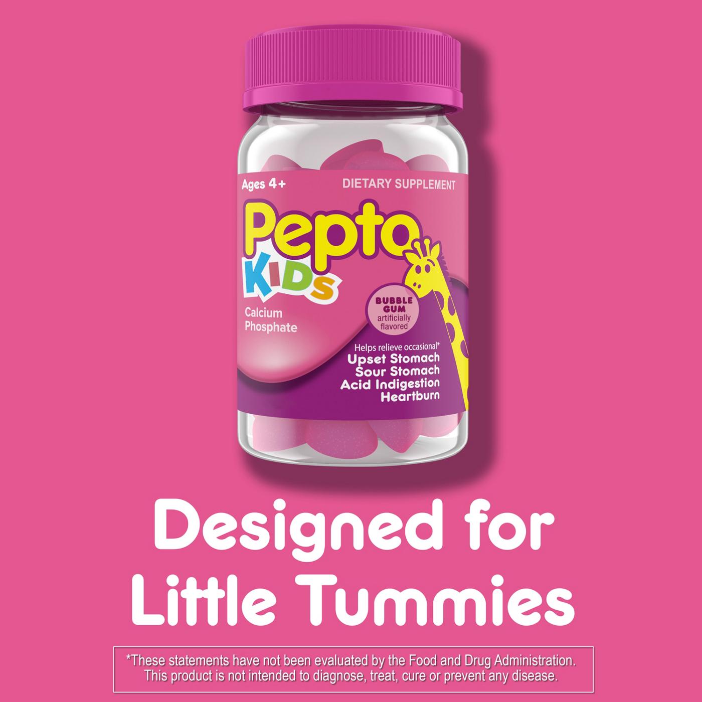 Pepto-Bismol Kids Gummies, Helps Relieve Occasional Upset Stomach, Acid Indigestion, Sour Stomach & Heartburn, Bubblegum Flavor; image 10 of 10