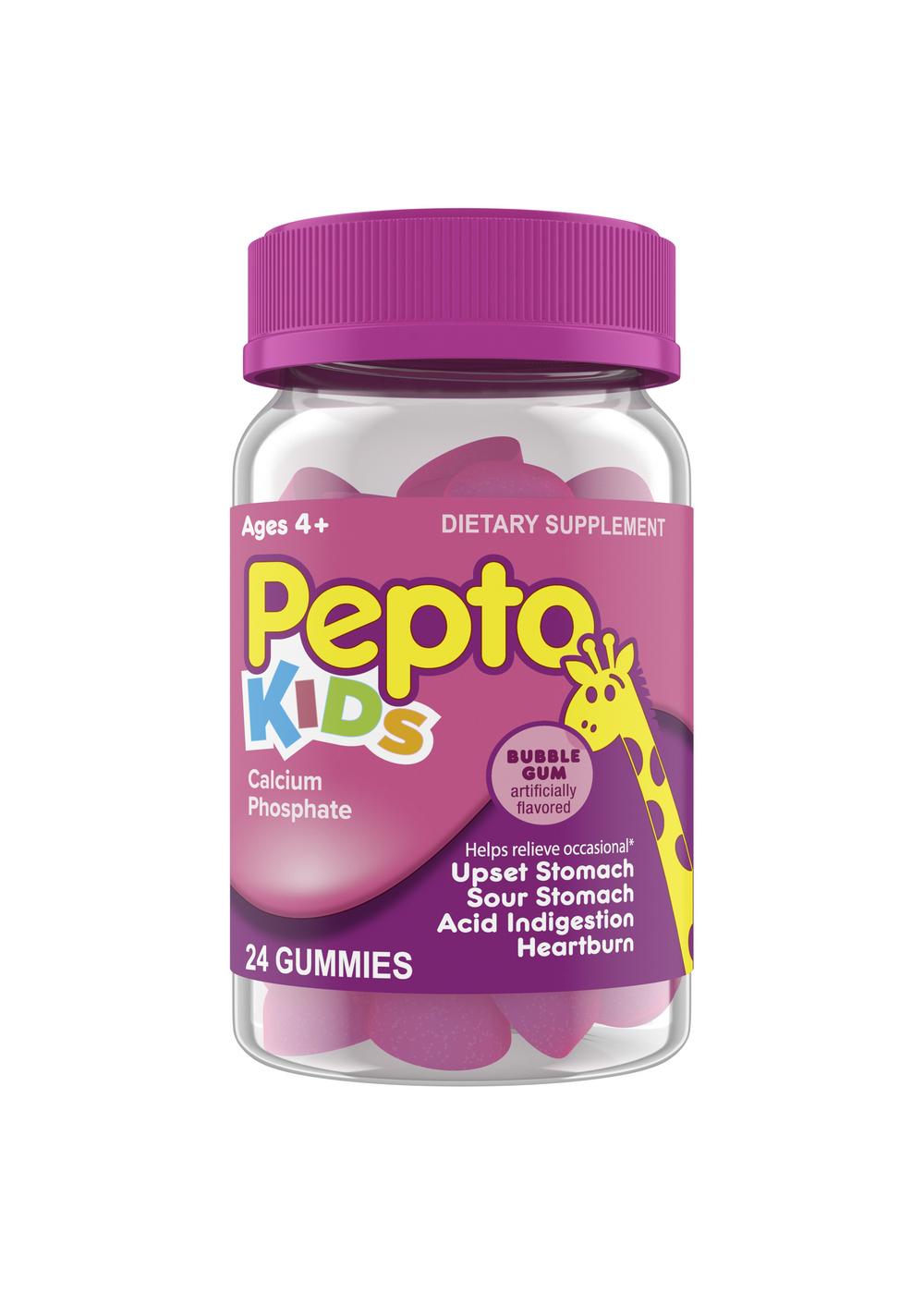 Pepto-Bismol Kids Gummies, Helps Relieve Occasional Upset Stomach, Acid Indigestion, Sour Stomach & Heartburn, Bubblegum Flavor; image 1 of 10