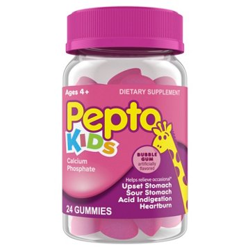 Pepto-Bismol Kids Gummies, Helps Relieve Occasional Upset Stomach, Acid Indigestion, Sour Stomach & Heartburn, Bubblegum Flavor