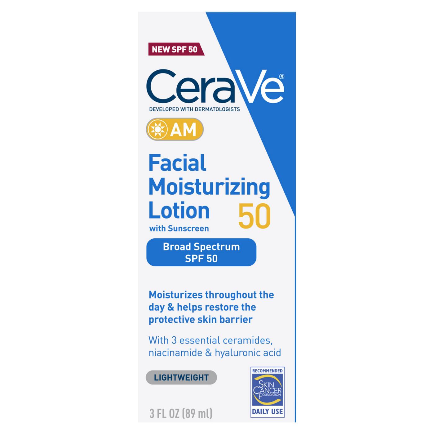 CeraVe AM Facial Moisturizing Lotion - SPF 50; image 1 of 4