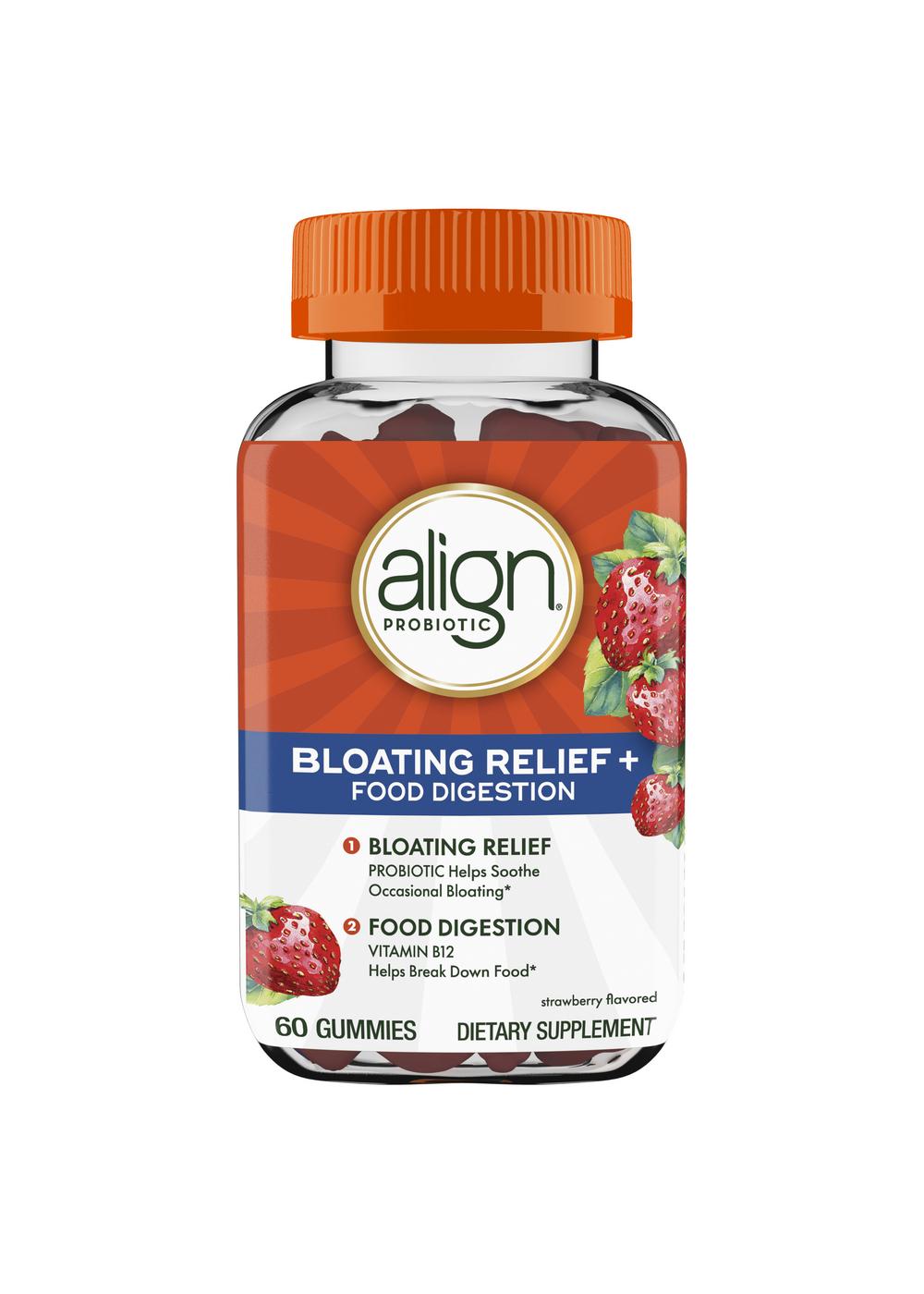 Align Probiotic Bloating Relief + Food Digestion Gummies - Strawberry; image 1 of 2