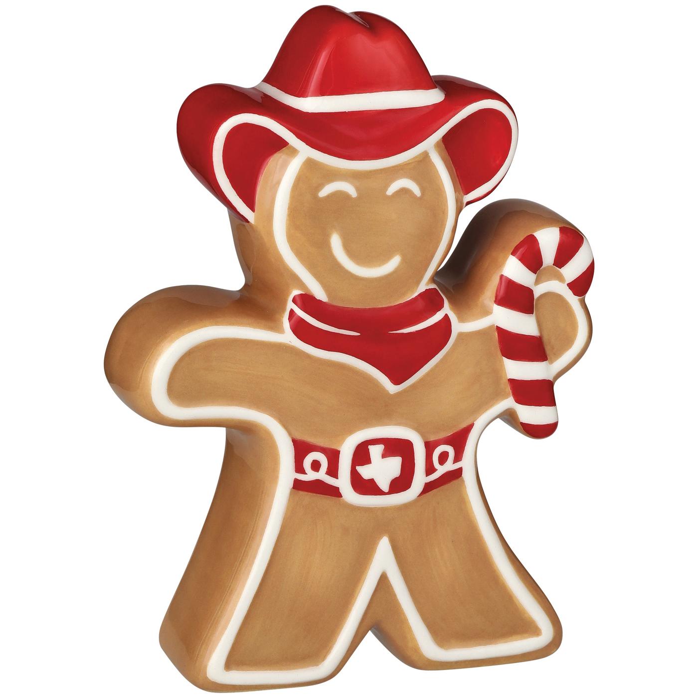 Destination Holiday Ceramic Cowboy Gingerbread Man Christmas Tabletop Decor; image 1 of 2