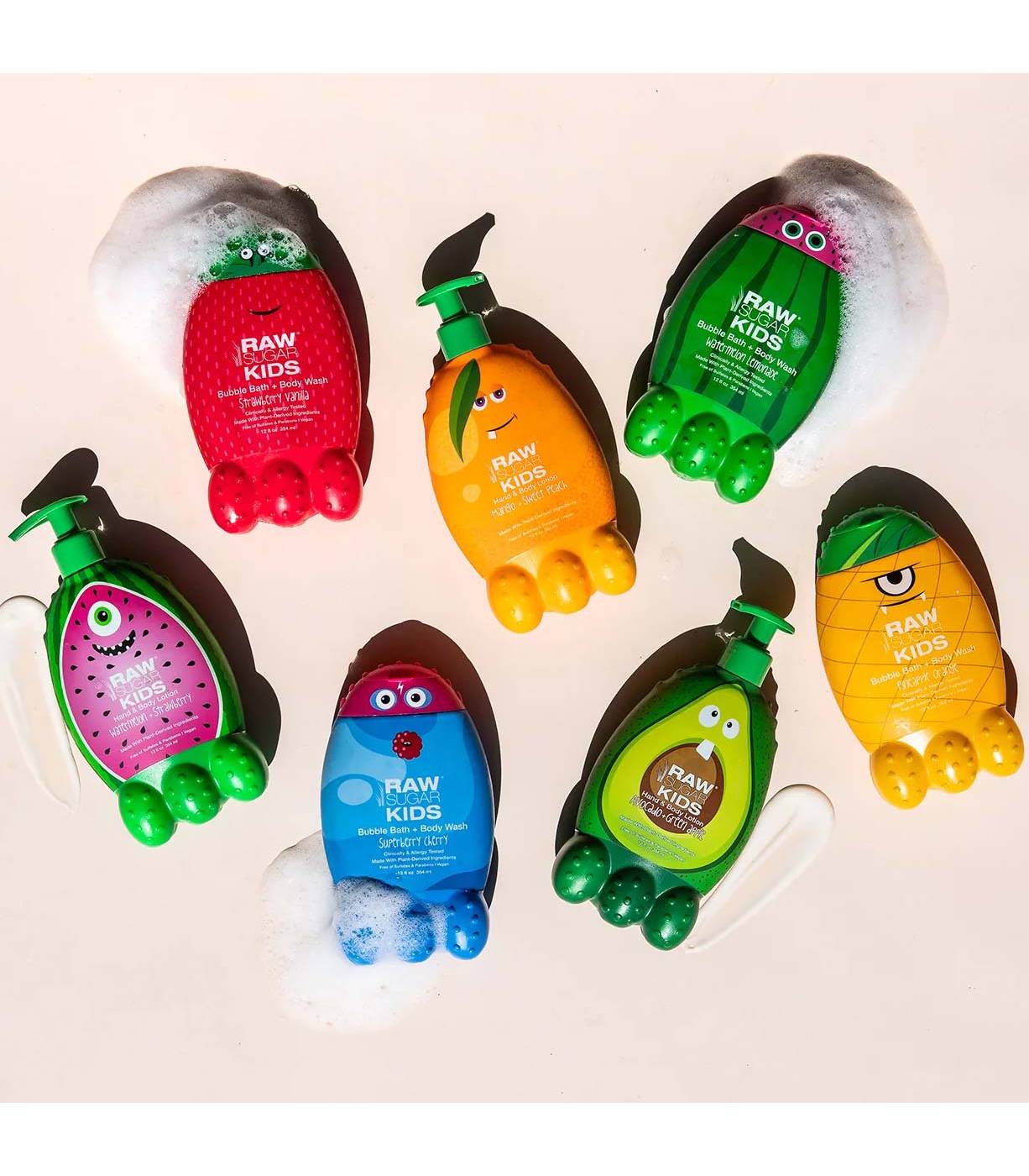 Raw Sugar Kids Vegan Bubble Bath + Body Wash - Superberry Cherry; image 5 of 8