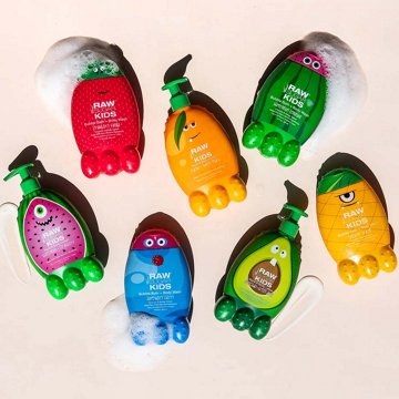 Raw Sugar Kids Vegan Bubble Bath + Body Wash - Superberry Cherry, 12 oz