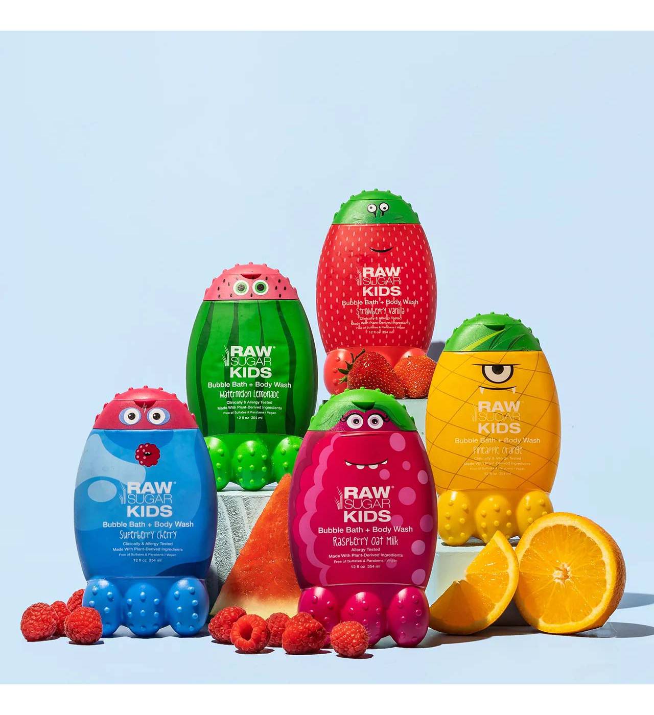 Raw Sugar Kids Vegan Bubble Bath + Body Wash - Superberry Cherry; image 6 of 8