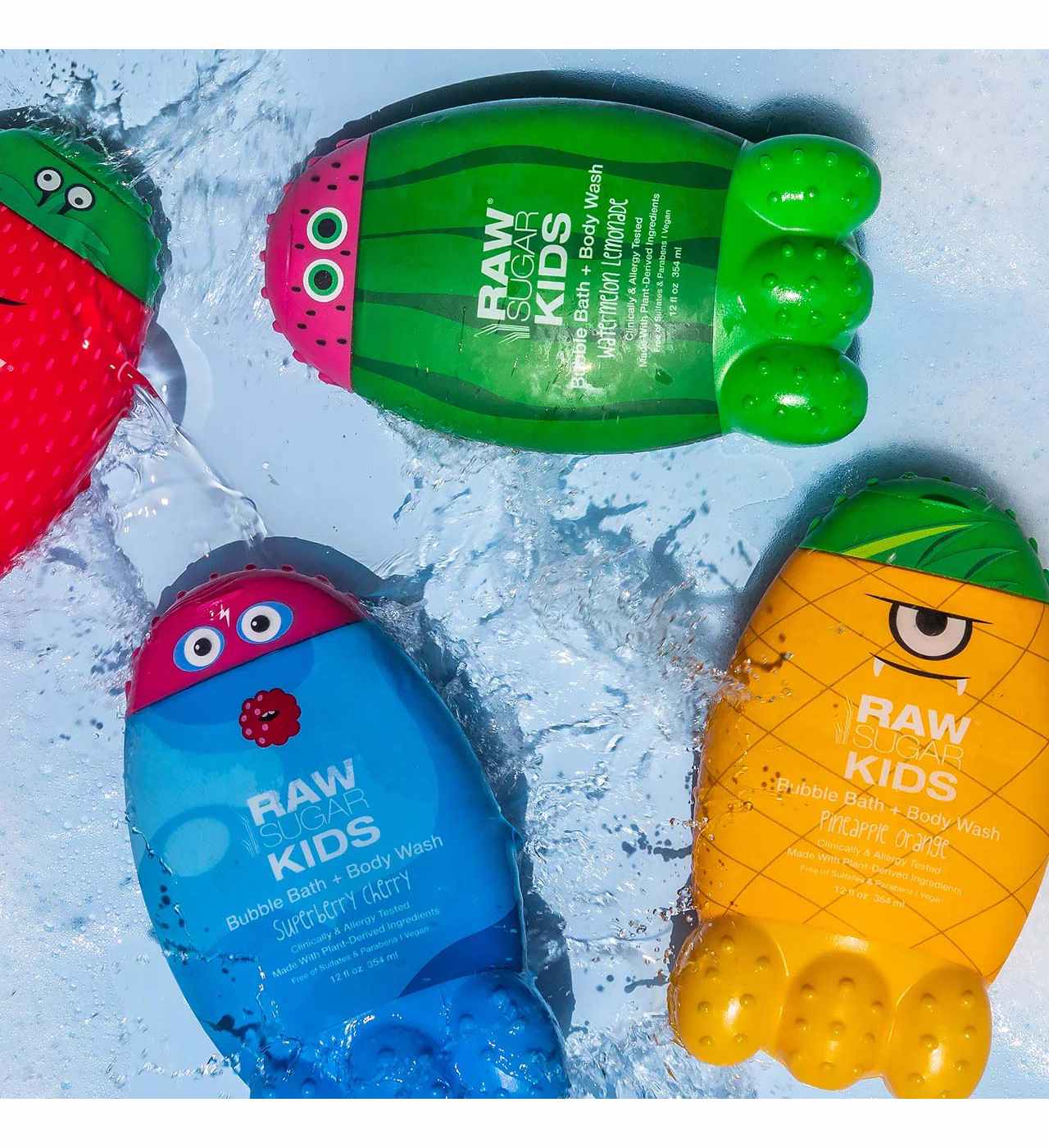 Raw Sugar Kids Vegan Bubble Bath + Body Wash - Superberry Cherry; image 8 of 8