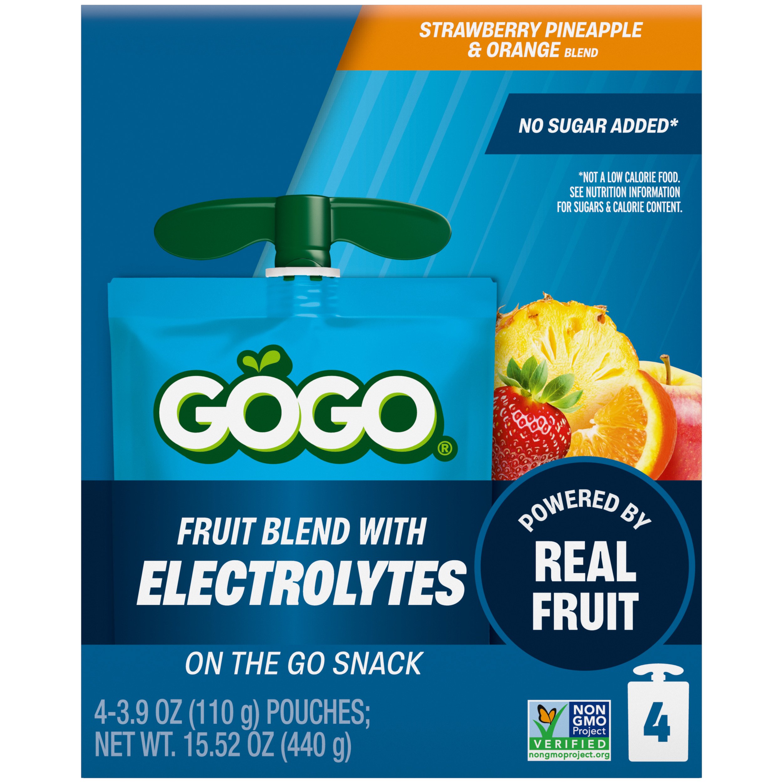 GoGo squeeZ Active Electrolyte No Sugar Added Strawberry Pineapple