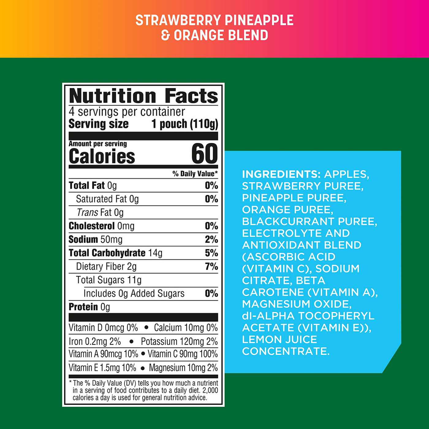 GoGo squeeZ Active Electrolyte No Sugar Added Strawberry Pineapple Orange Fruit Blend; image 4 of 7