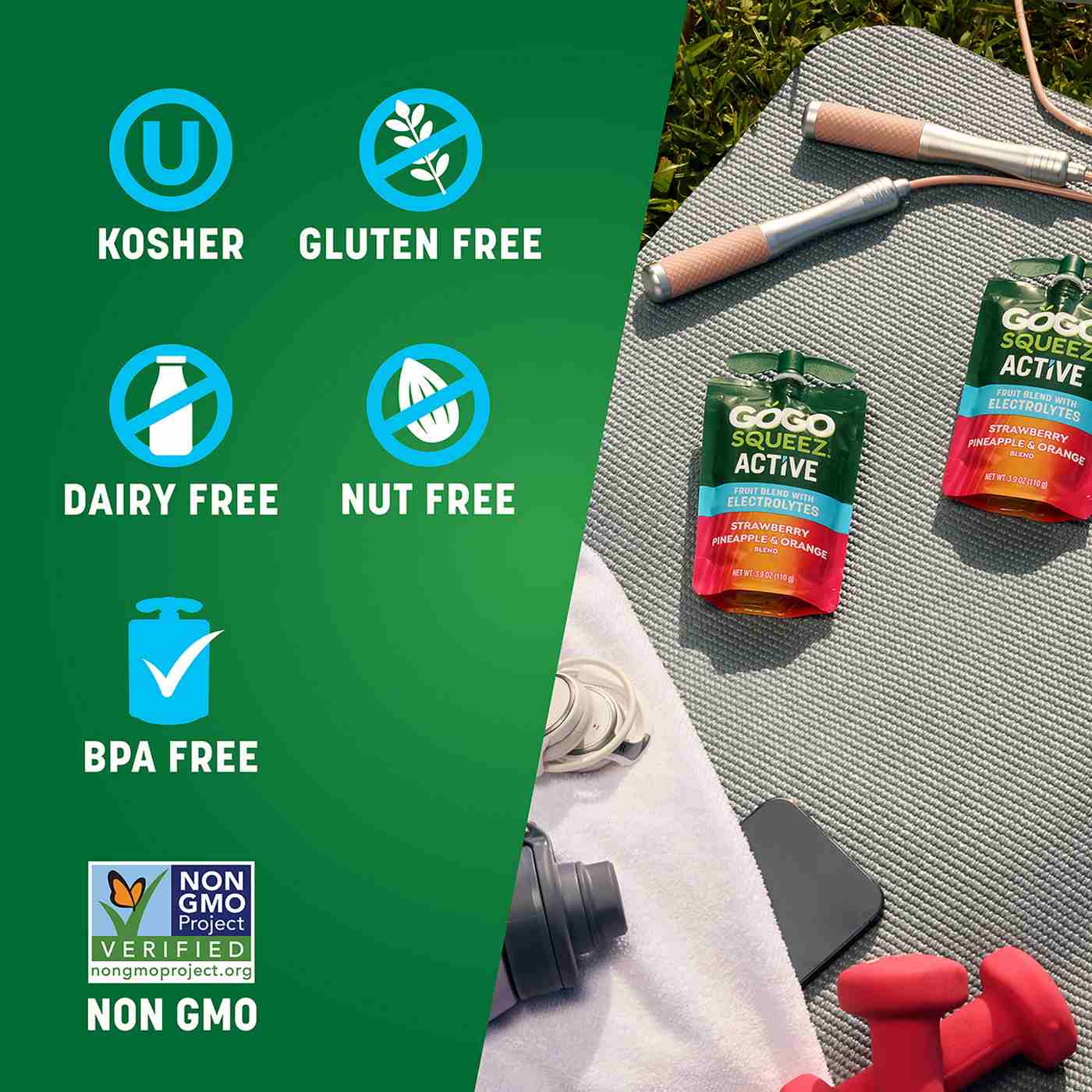 GoGo squeeZ Active Electrolyte No Sugar Added Strawberry Pineapple Orange Fruit Blend; image 7 of 7