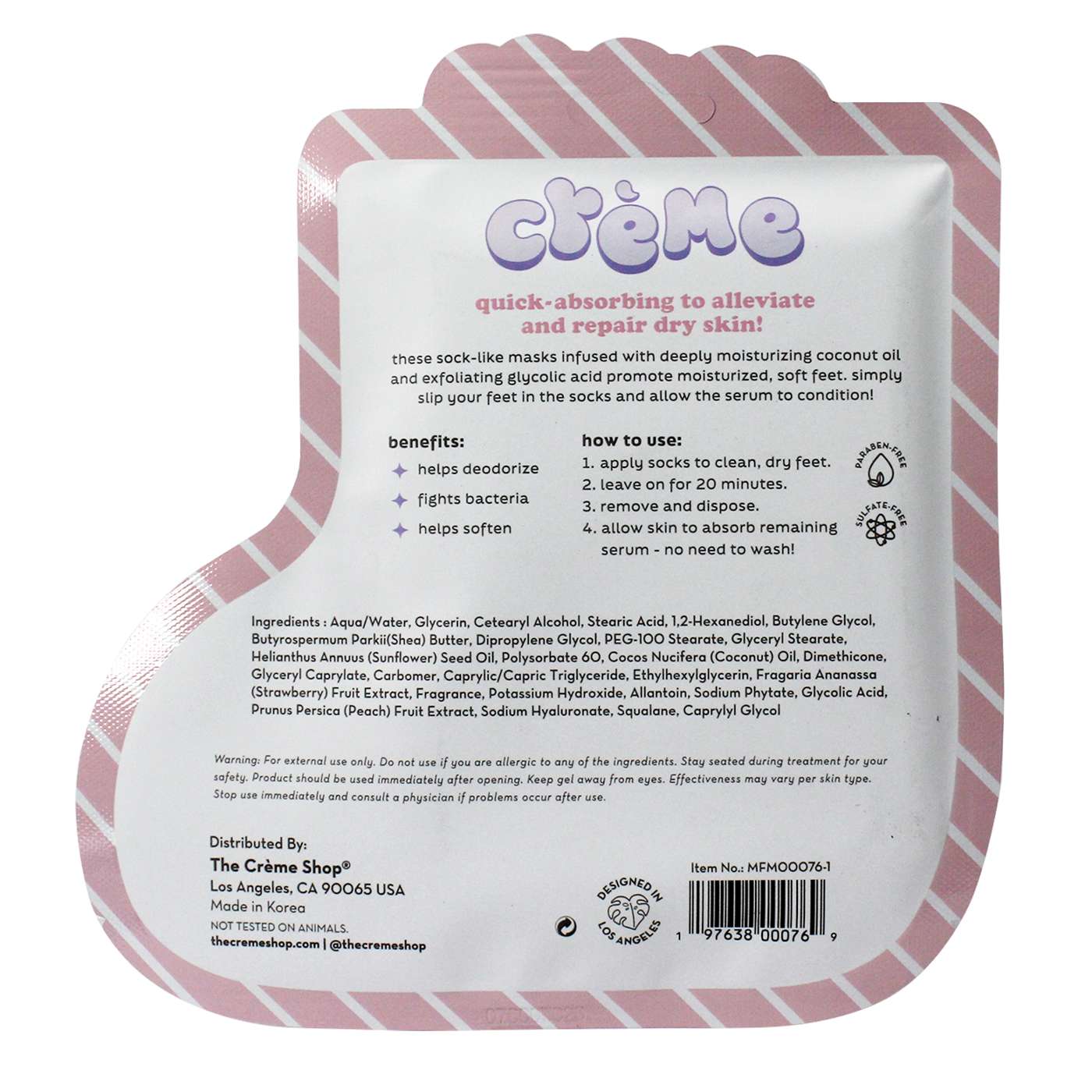 The Crème Shop Beary Merry Foot Mask - Strawberry Peach; image 2 of 2