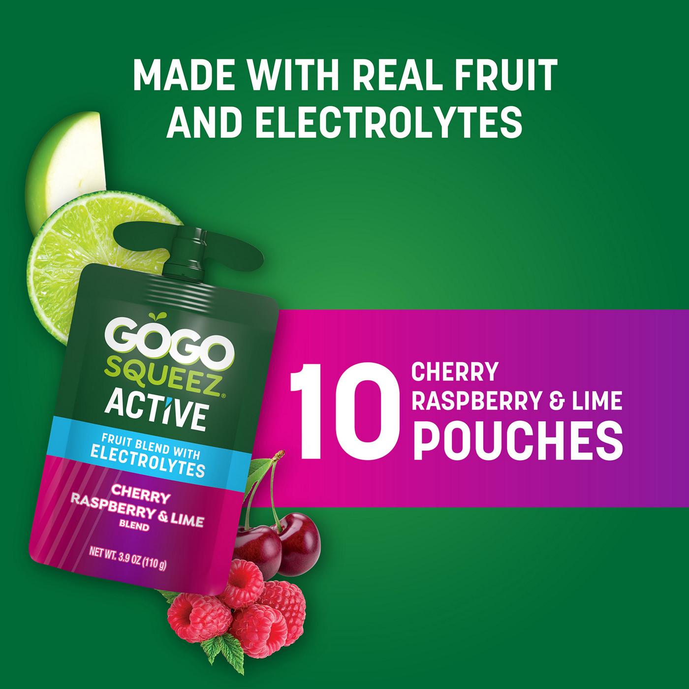 GoGo squeeZ Active Electrolyte No Sugar Added Cherry Raspberry Lime Fruit Blend; image 3 of 8
