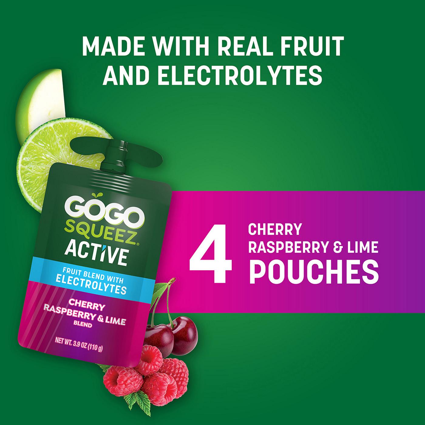GoGo squeeZ Active Electrolyte No Sugar Added Cherry Raspberry Lime Fruit Blend; image 6 of 8