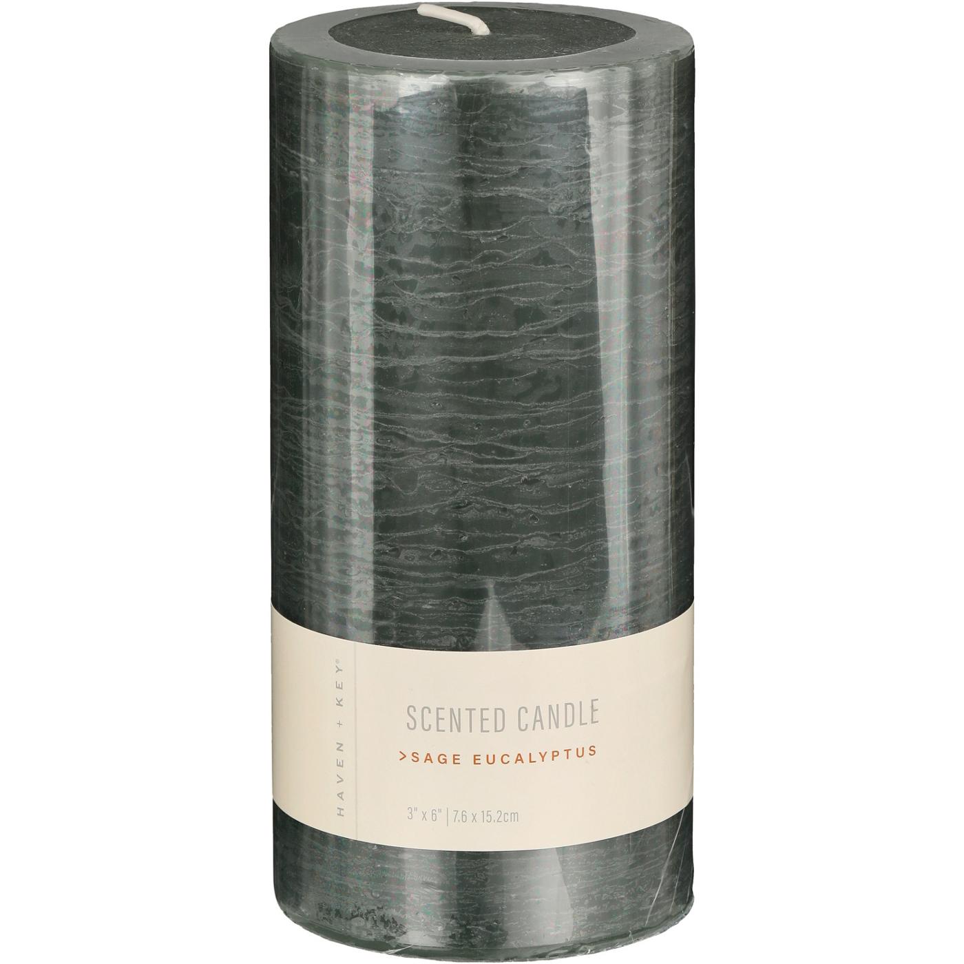 Haven + Key Scented Pillar Candle - Sage Eucalyptus; image 1 of 2