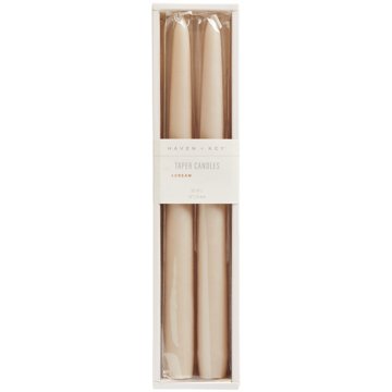 Haven + Key Taper Candles - Cream, 2 pk, 10''