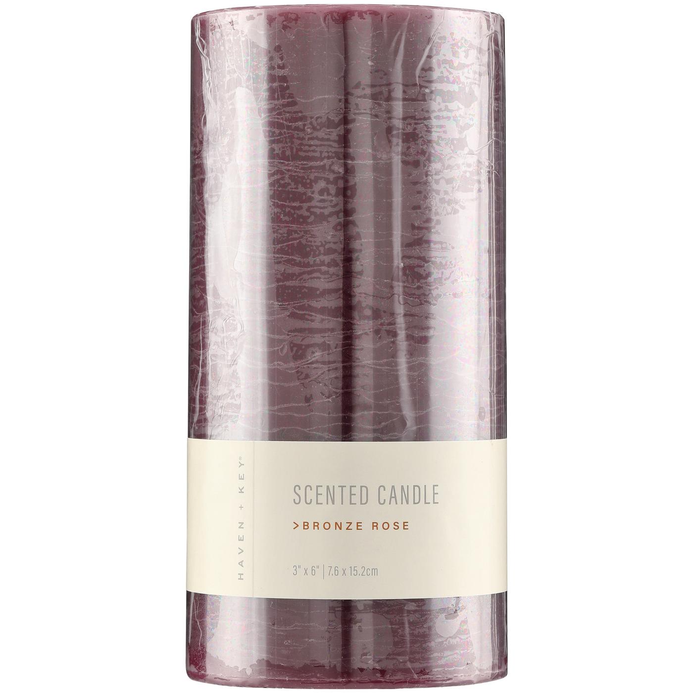 Haven + Key Scented Pillar Candle - Bronze Rose; image 2 of 2