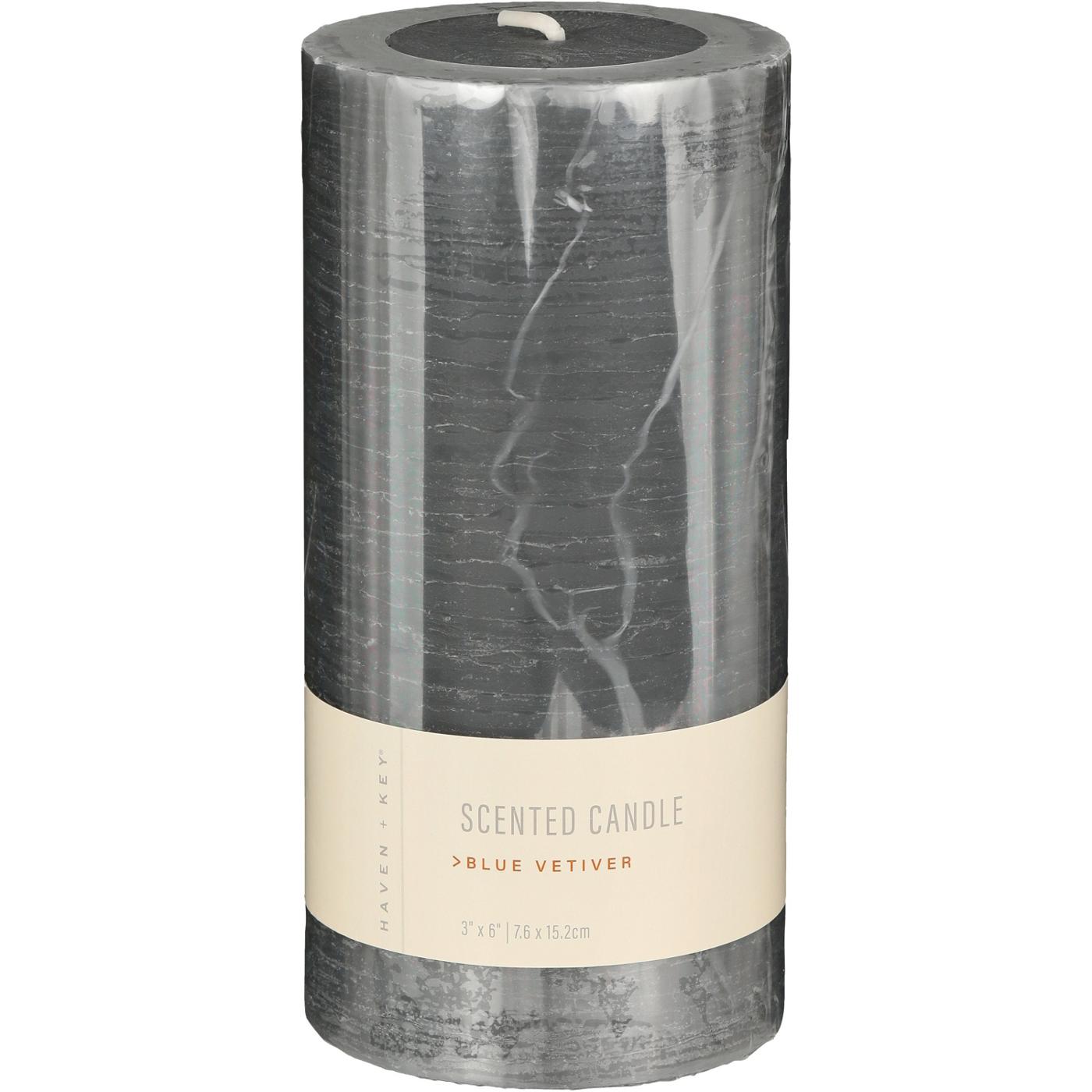 Haven + Key Scented Pillar Candle - Blue Vetiver; image 1 of 2