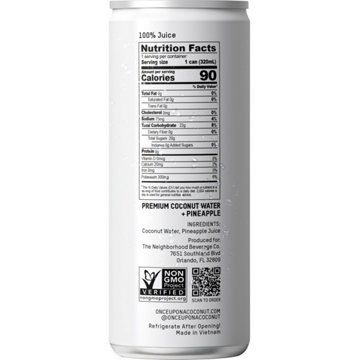 Once Upon A Coconut Premium Coconut Water & Pineapple, 10.8 oz