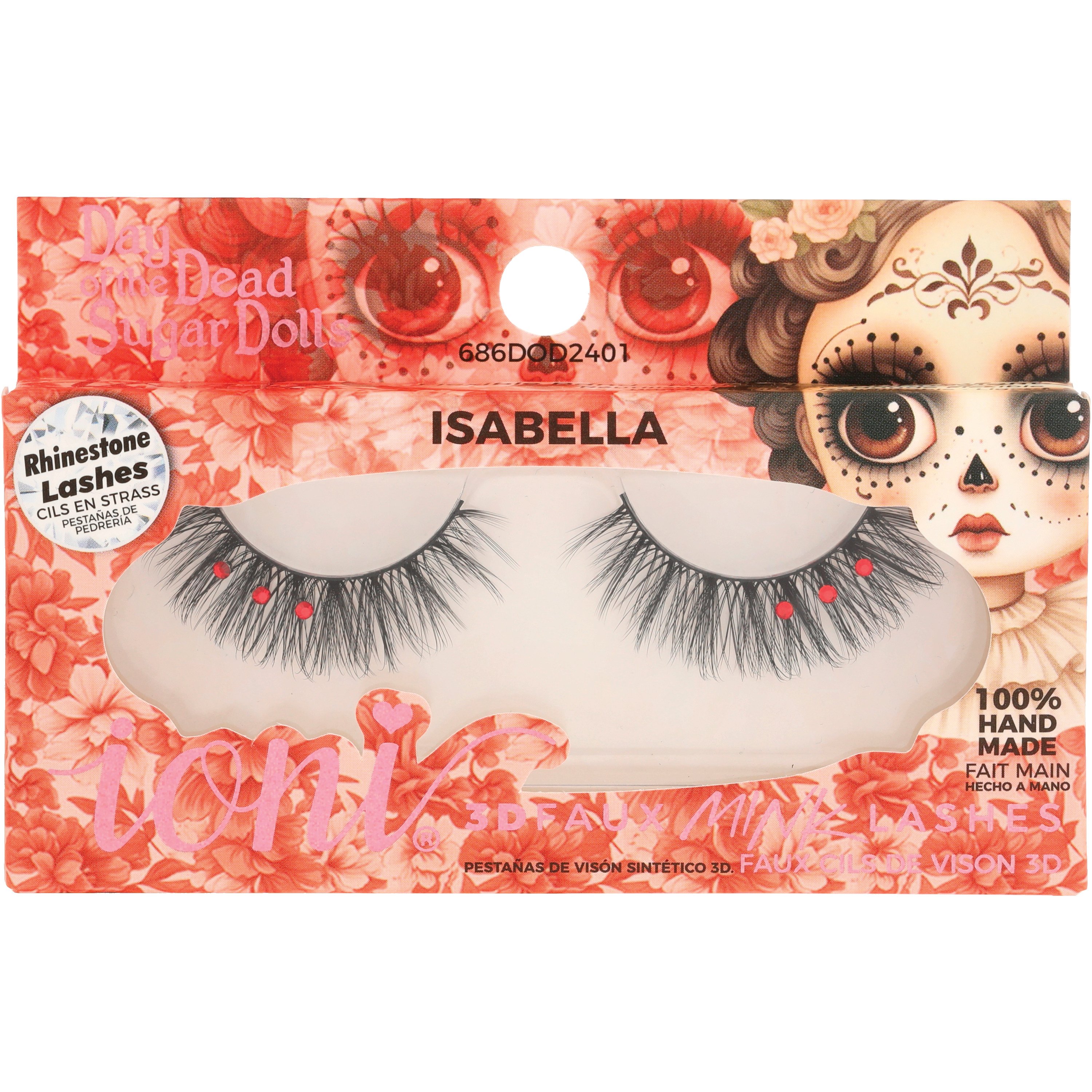 ioni Day of the Dead Sugar Dolls 3D Faux Mink Rhinestone Lashes ...