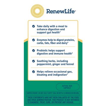 Renew Life Digestive Duo Probiotic + Enzymes Vegetarian Capsules