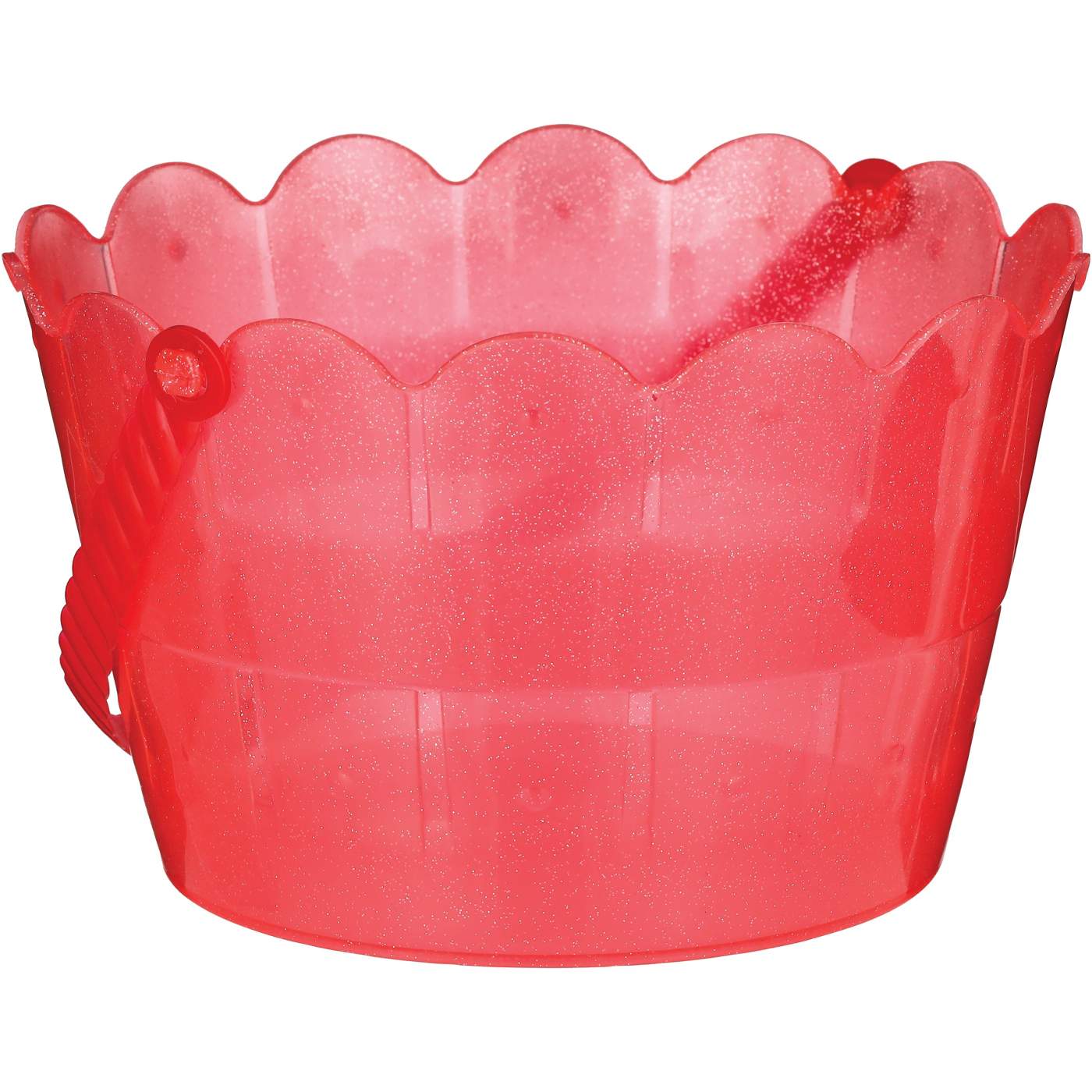 Destination Holiday Plastic Glitter Valentine's Pail - Pink; image 1 of 2