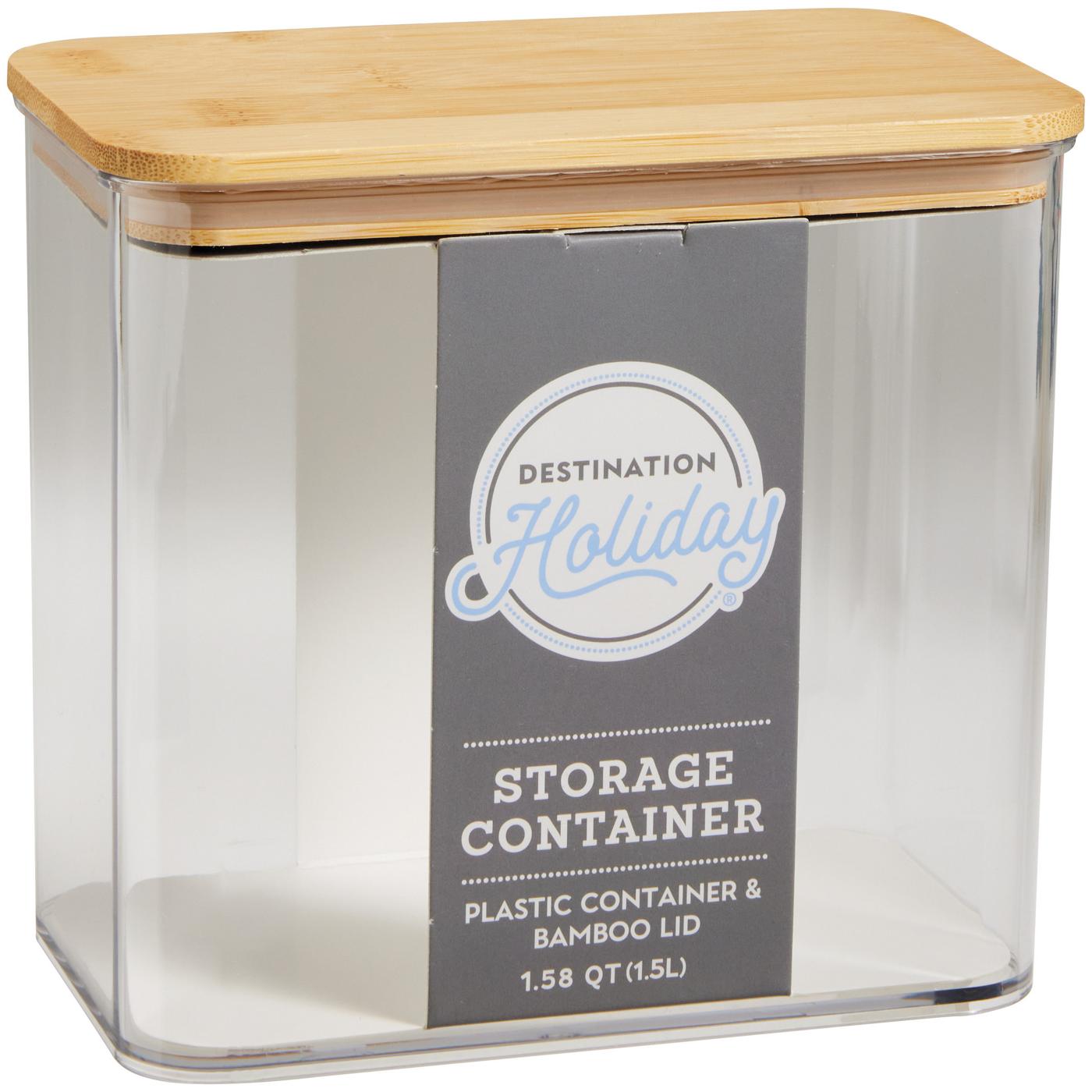 Destination Holiday Plastic Storage Container with Bamboo Lid; image 1 of 2