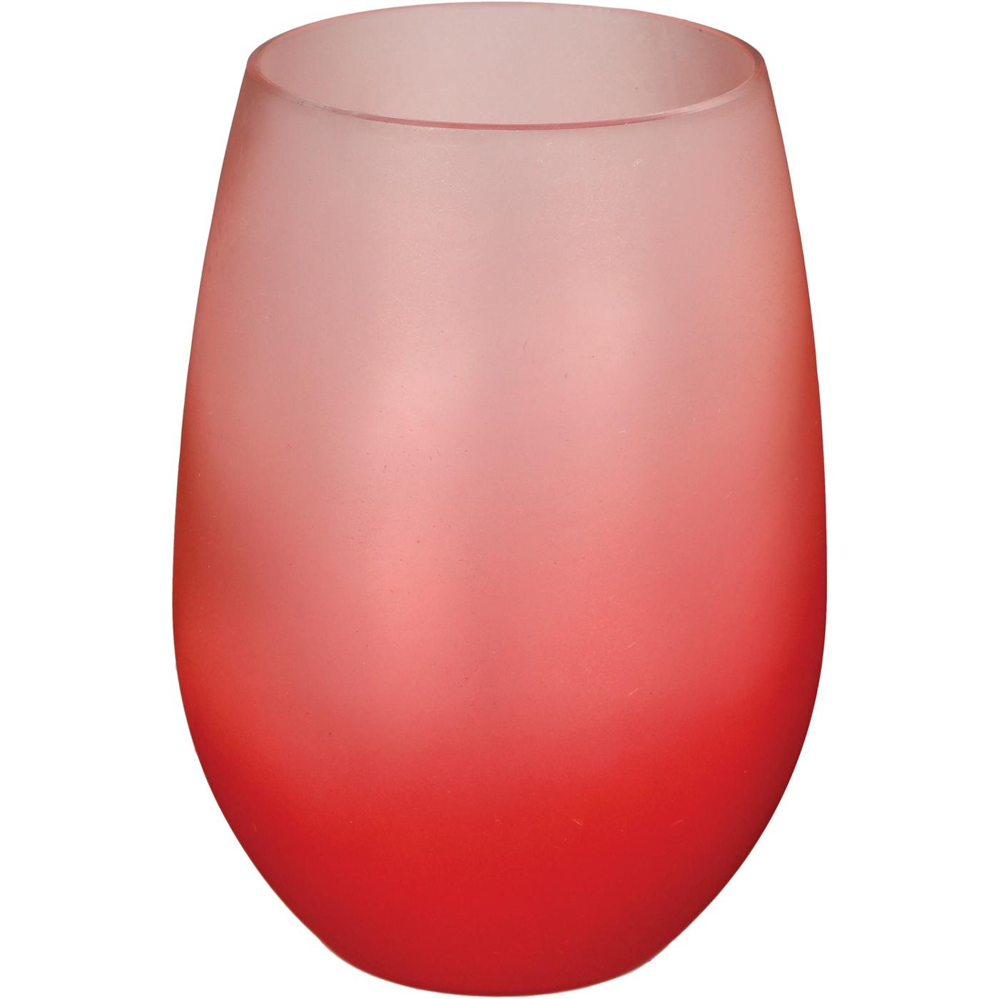 Destination Holiday Frosted Stemless Valentine's Glass - Red; image 1 of 2