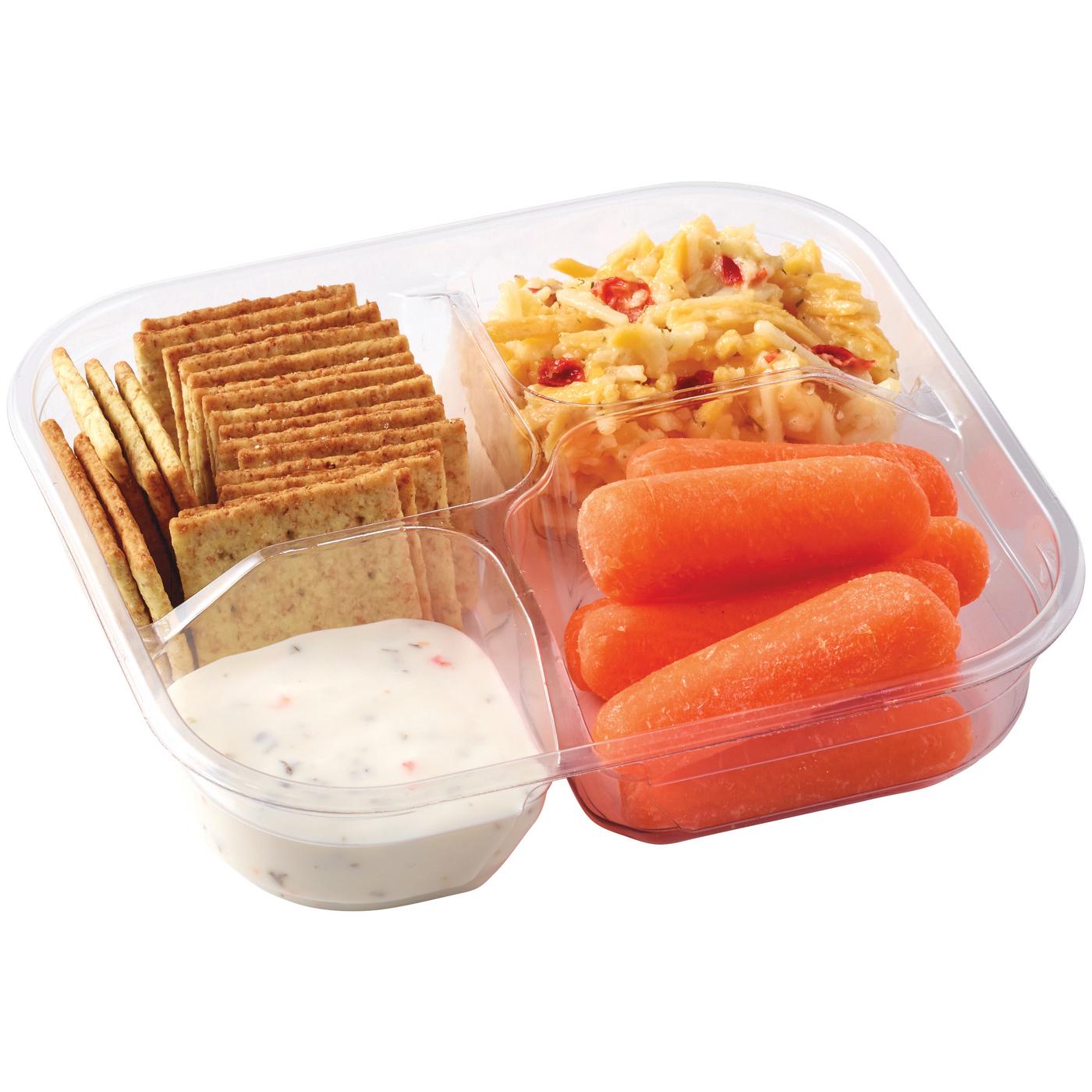 Meal Simple by H-E-B Snack Tray – Pimento Cheese, Crackers & Carrots; image 1 of 2