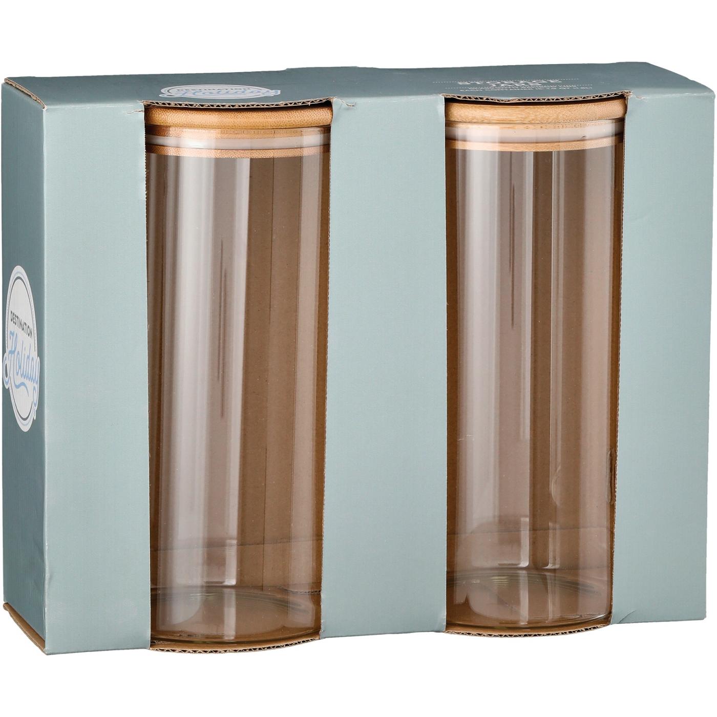 Destination Holiday Glass Storage Canister with Bamboo Lid, 1.8L; image 1 of 2