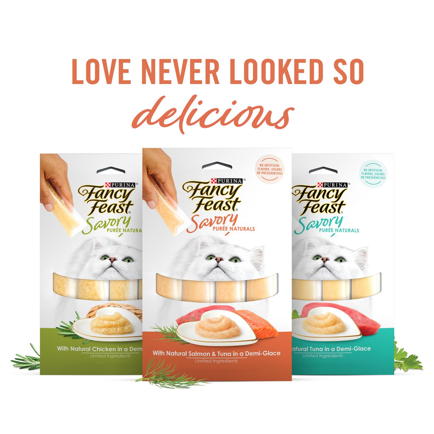 Fancy Feast Purina Savory Purees Lickable Cat Treats - Tuna and Salmon; image 5 of 8