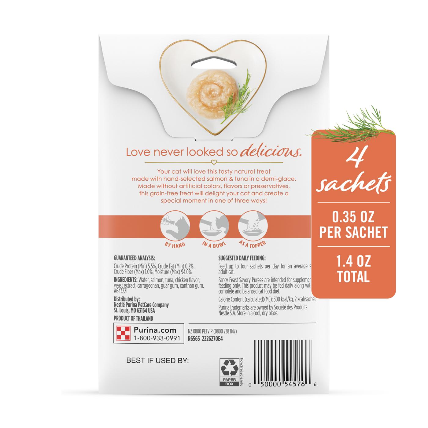 Fancy Feast Purina Savory Purees Lickable Cat Treats - Tuna and Salmon; image 8 of 8
