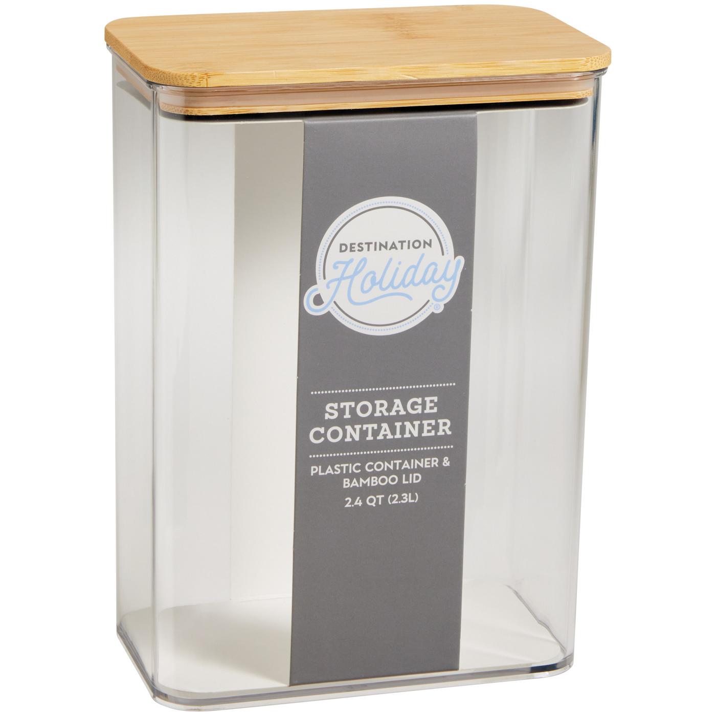 Destination Holiday Plastic Storage Container with Bamboo Lid; image 1 of 2