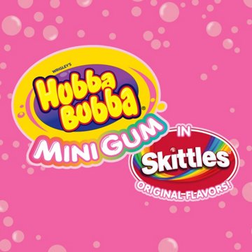 Hubba Bubba Skittles Flavored Mini Gum, 40 pc